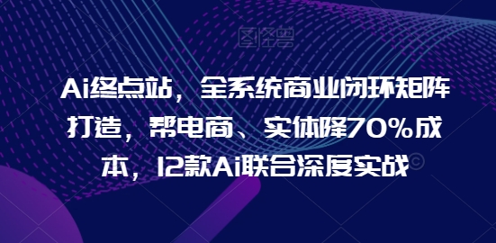 Ai终点站，全系统商业闭环矩阵打造，帮电商、实体降70%成本，12款Ai联合深度实战【0906更新】-冒泡网
