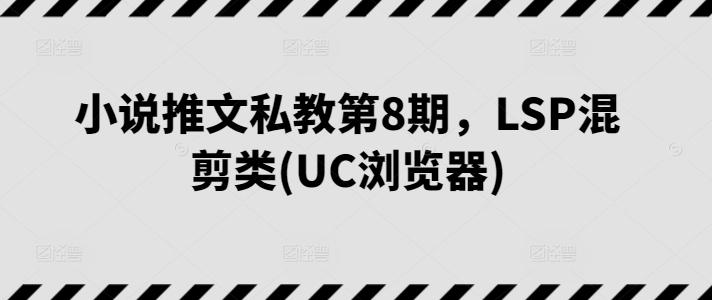 小说推文私教第8期，LSP混剪类(UC浏览器)-冒泡网