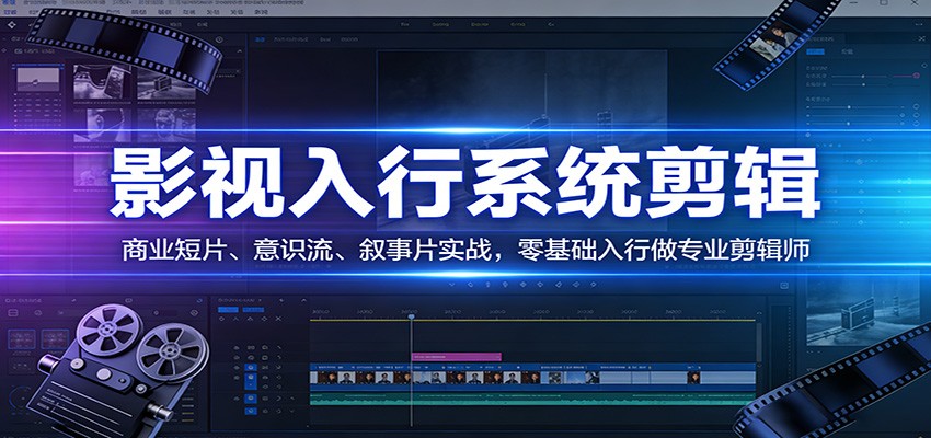 影视系统剪辑，商业短片、意识流、叙事片实战，零基础入行做专业剪辑师-冒泡网
