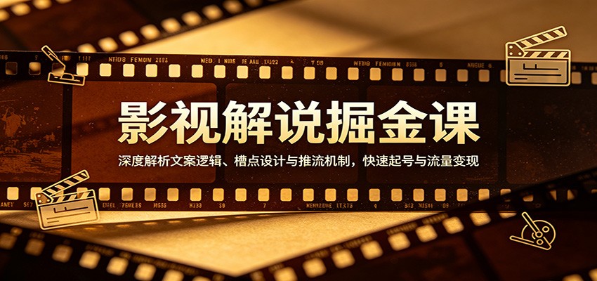 影视解说掘金课：深度解析文案逻辑、槽点设计与推流机制，快速起号与流量变现-冒泡网