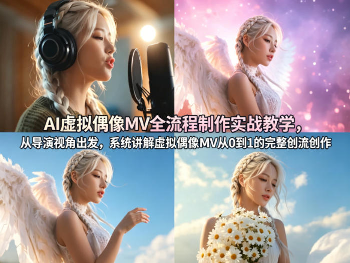 165745ce1bf1ecc1fca8be6d5998a79d.jpeg AI虚拟偶像MV全流程制作实战教学,从导演视角出发,系统讲解虚拟偶像MV从0到1的完整创作流程