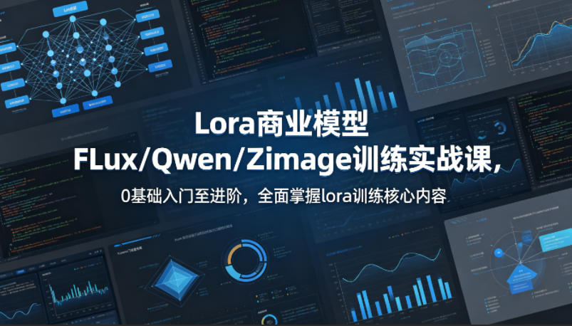 系统性学习Lora商业模型FLux／Qwen／Zimage训练实战课，0基础入门至进阶，全面掌握lora训练核心内容-冒泡网