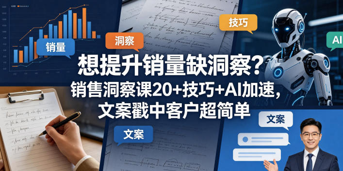 想提升销量缺洞察？销售洞察课20+技巧+AI加速，文案戳中客户超简单【原创双语字幕】-冒泡网