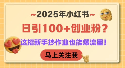 2025年小红书日引100+创业粉？这招新手抄作业也能爆流量！-冒泡网