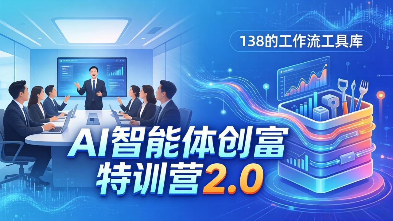 AI智能体创富训练营2.0：3天闭门直播+视频课+工具库，从0到1搭建智能体附138个工作流-冒泡网