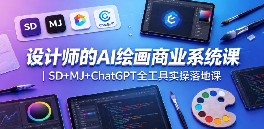 设计师的AI绘画商业系统课｜SD+MJ+ChatGPT全工具实操落地课-冒泡网