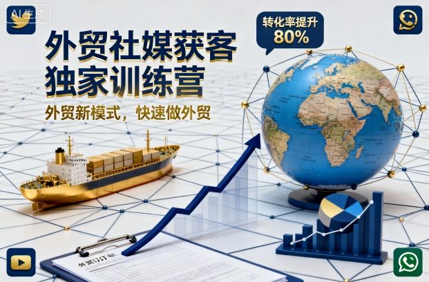 外贸社媒获客独家训练营，外贸新模式，快速做外贸(更新26年4月)-冒泡网