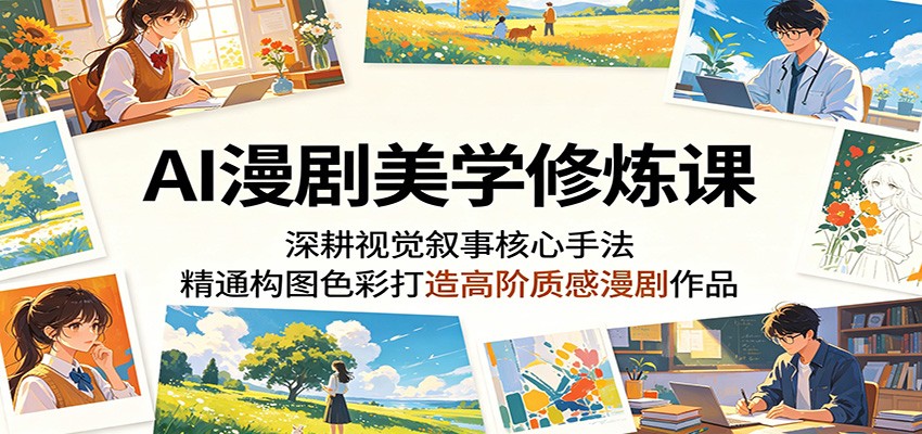 AI漫剧美学修炼课：深耕视觉叙事核心手法，精通构图色彩打造高阶质感漫剧作品-冒泡网
