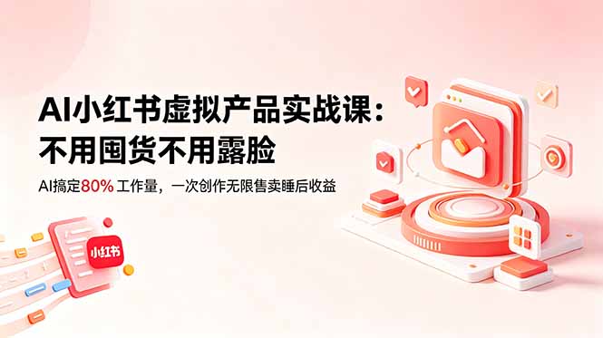 1e5b2f7ebe613b300cf345bb2a54f179.jpeg AI小红书虚拟产品实战课-更新:不用囤货不用露脸,AI搞定80%工作量,一次创作无限售卖睡后收益