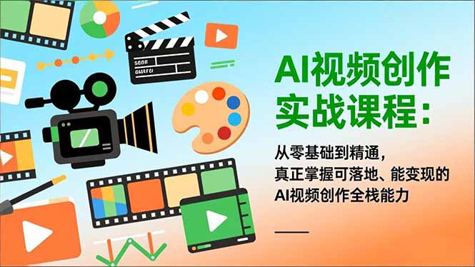 AI视频创作实战课程：从零基础到精通，真正掌握可落地、能变现的AI视频创作全栈能力-冒泡网