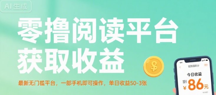 零撸阅读平台获取收益，最新无门槛平台，一部手机即可操作，单日收益50-3张【揭秘】-冒泡网