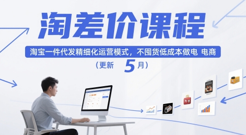 淘差价课程，淘宝一件代发精细化运营模式，不囤货低成本做电商(更新26年4月)-冒泡网
