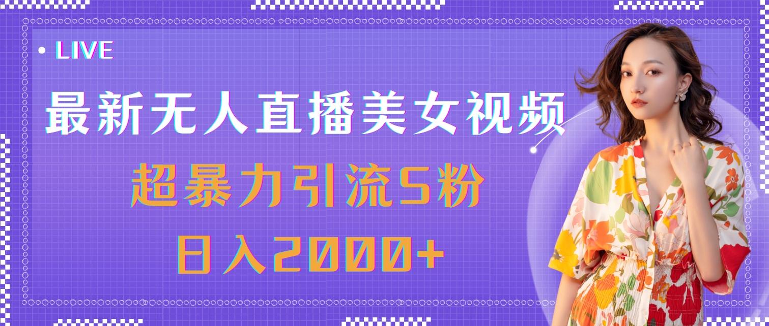 最新无人直播美女视频，超暴力引流S粉日入2000+-冒泡网