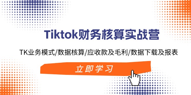 Tiktok财务核算实战营：TK业务模式/数据核算/应收款及毛利/数据下载及报表-冒泡网