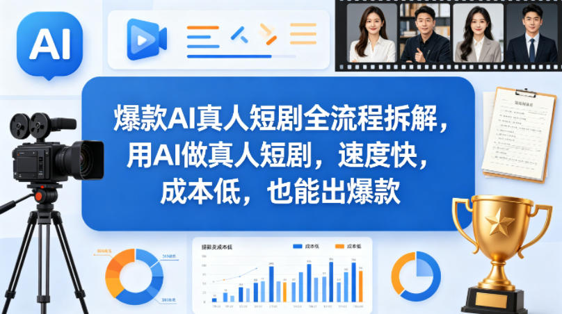 爆款AI真人短剧全流程拆解，用AI做真人短剧，速度快，成本低，也能出爆款-冒泡网