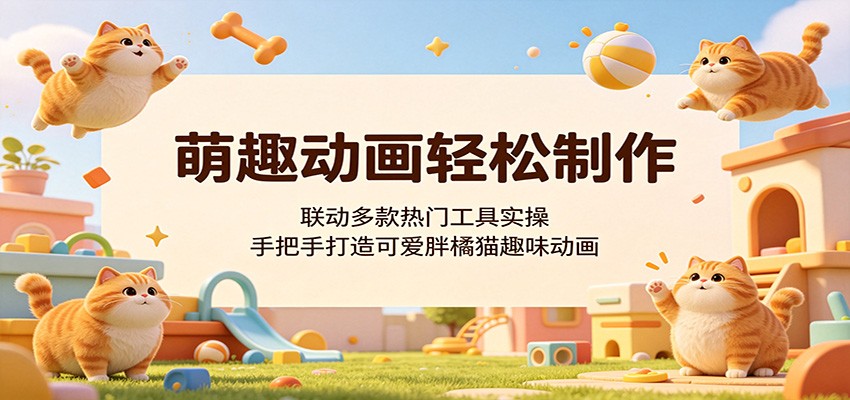 萌趣动画轻松制作，联动多款热门工具实操，手把手打造可爱胖橘猫趣味动画-冒泡网