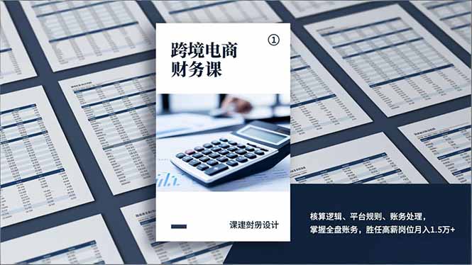 26292de784267b5cc55102dea262740b.jpeg 跨境电商财务课,核算逻辑、平台规则、账务处理,掌握全盘账务,胜任高薪岗位月入1.5万+