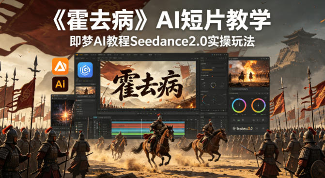 《霍去病》AI短片教学，即梦AI教程Seedance2.0实操玩法-冒泡网