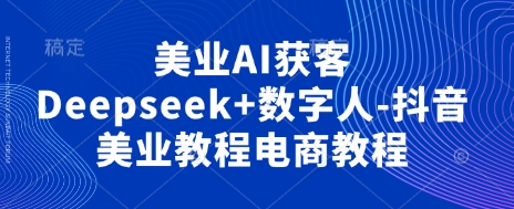 美业AI获客Deepseek+数字人-抖音美业教程电商教程-冒泡网