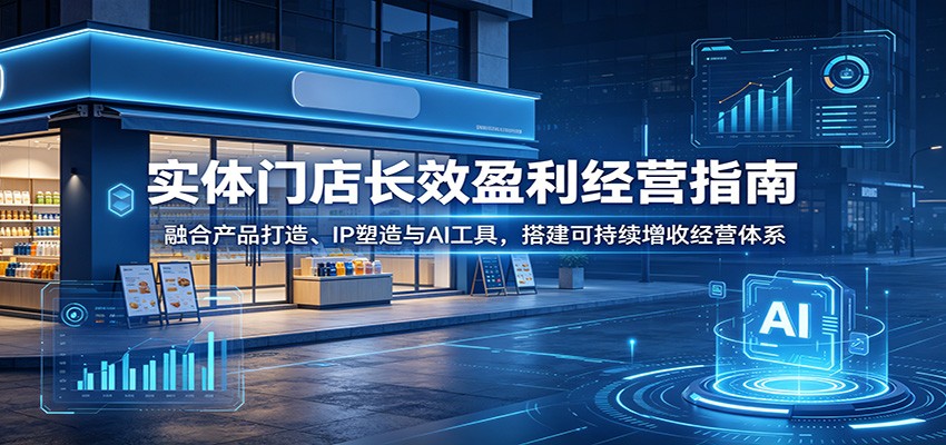 实体门店长效盈利经营指南:融合产品打造、IP塑造与AI工具,搭建可持续增收经营体系-冒泡网
