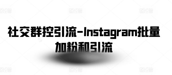 社交群控引流-Instagram批量加粉和引流-冒泡网