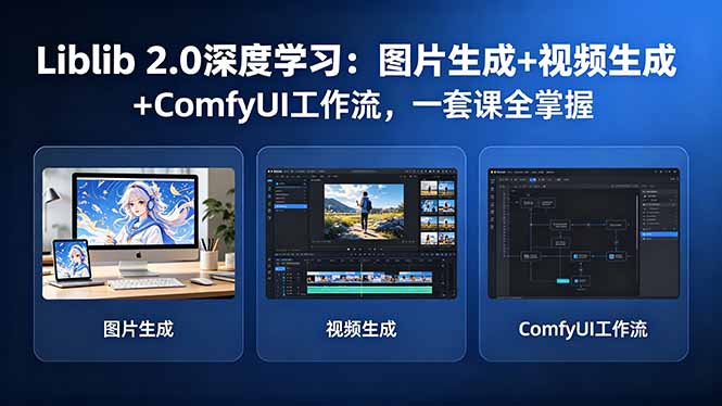 Liblib 2.0深度学习：图片生成+视频生成+ComfyUI工作流，一套课全掌握-冒泡网