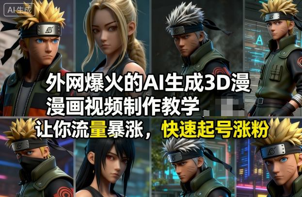 外网爆火的AI生成3D漫画视频制作教学，让你流量暴涨，快速起号涨粉！-冒泡网