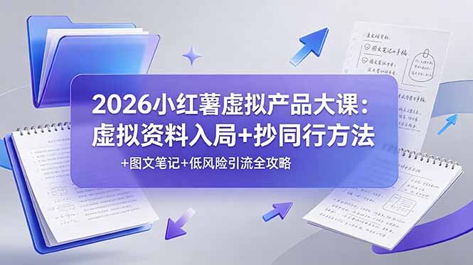 2026小红薯虚拟产品大课：虚拟资料入局+抄同行方法+图文笔记+低风险引流全攻略-蜗牛学社