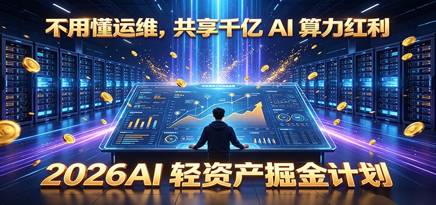 不用懂运维，共享千亿 AI 算力红利，2026AI 轻资产掘金计划-冒泡网