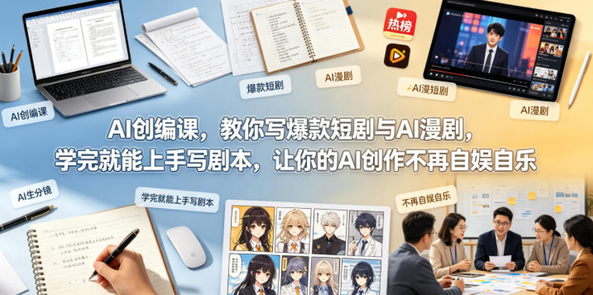AI创编课，教你写爆款短剧与AI漫剧，学完就能上手写剧本，让你的AI创作不再自娱自乐-冒泡网