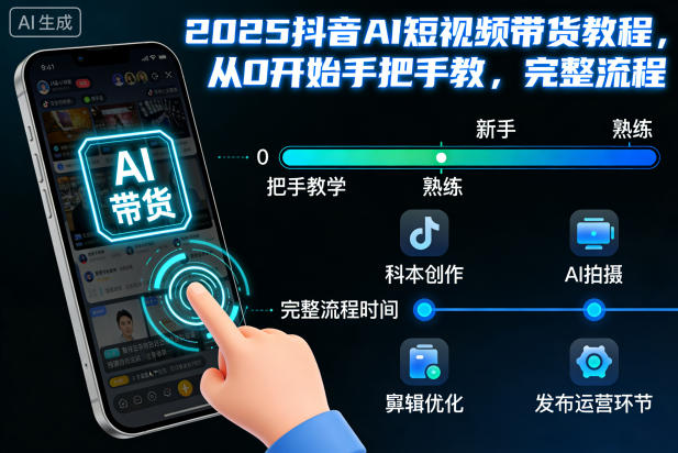 2025抖音AI短视频带货教程，从0开始手把手教，完整流程-冒泡网