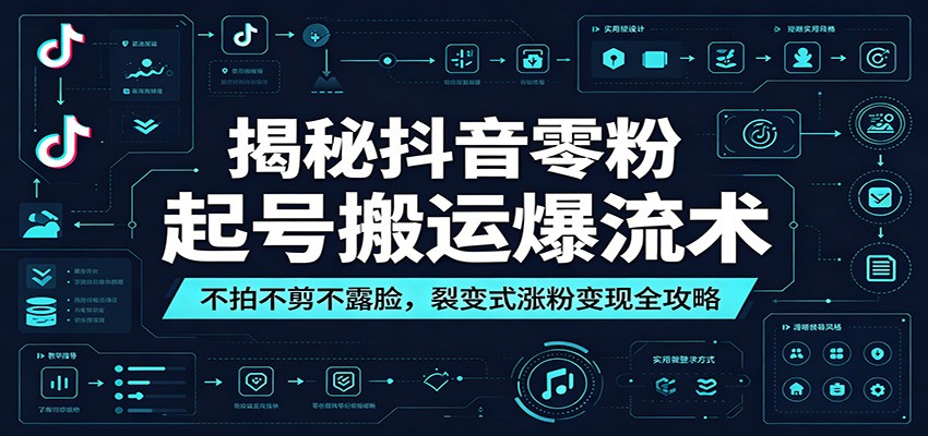 揭秘抖音零粉起号搬运爆流术:不拍不剪不露脸,裂变式涨粉变现全攻略-冒泡网