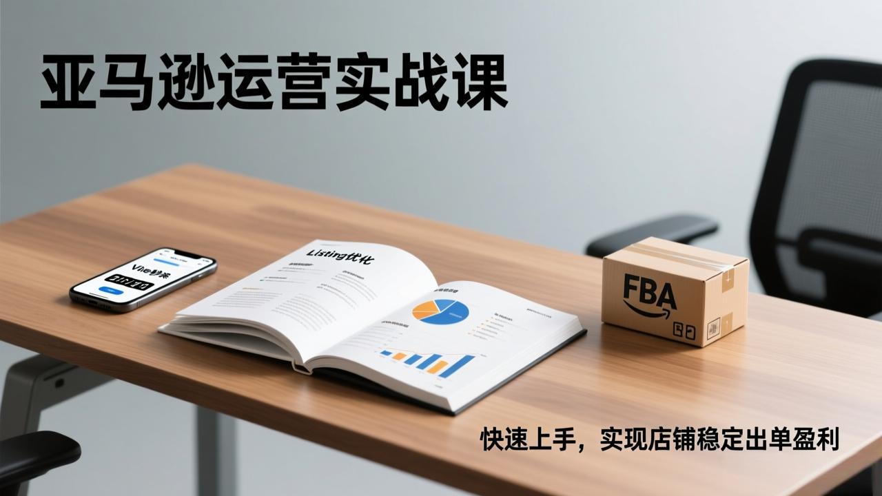 亚马逊运营实战课，Listing优化、Vine秒杀、FBA发货，快速上手，实现店铺稳定出单盈利-冒泡网
