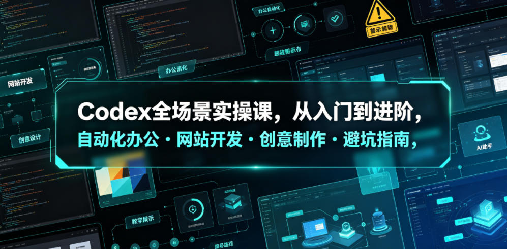 Codex全场景实操课，从入门到进阶，自动化办公・网站开发・创意制作・避坑指南，全流程教学-冒泡网