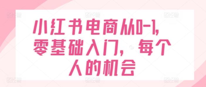 小红书电商从0-1，零基础入门，每个人的机会-冒泡网
