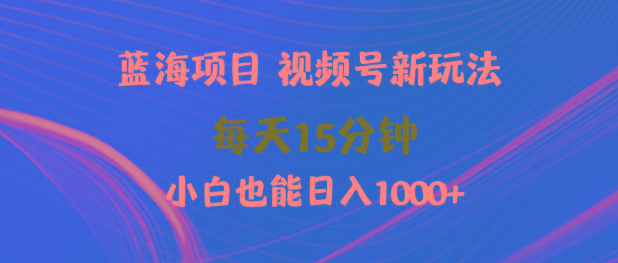 (9813期)蓝海项目视频号新玩法 每天15分钟 小白也能日入1000+-冒泡网