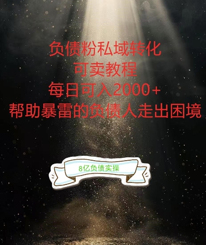负债粉掘金计划，帮助负债者解决问题，债务规划，债务重组，最好的变现方式【揭秘】-冒泡网