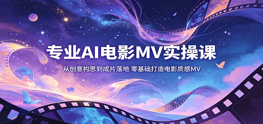 专业AI电影MV实操课：从创意构思到成片落地，零基础打造电影质感MV-冒泡网