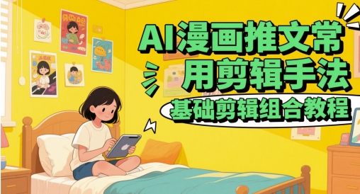 AI漫画推文常用剪辑手法，基础剪辑组合教程-冒泡网