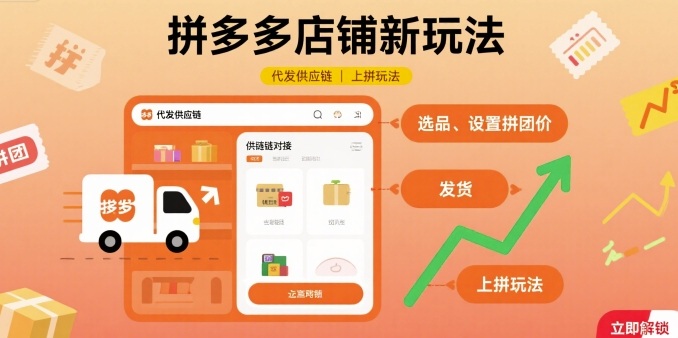 拼多多店铺新玩法，代发供应链上拼玩法-冒泡网