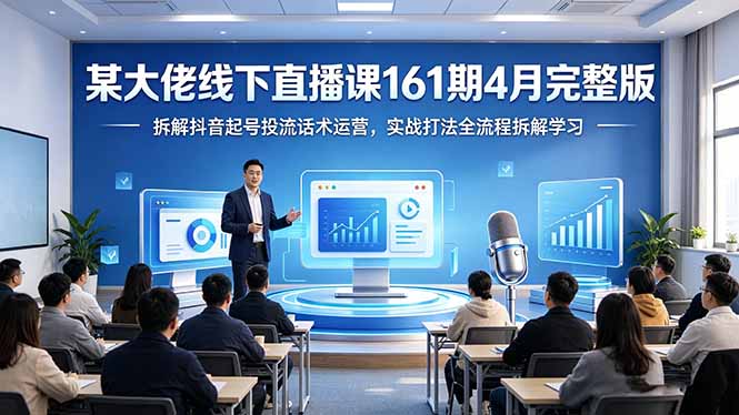 某大佬线下直播课161期4月完整版，拆解抖音起号投流话术运营，实战打法全流程拆解学习-冒泡网