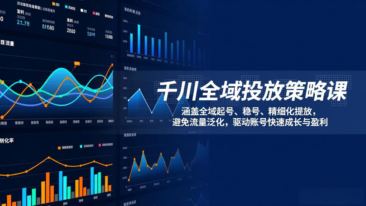 38d1ca5a7a8979a8cb32c297b9ba0bee.jpeg 千川全域投放策略课:涵盖全域起号、稳号、精细化投放,避免流量泛化,驱动账号快速成长与盈利