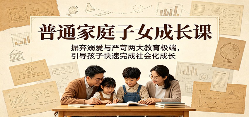 普通家庭子女成长课:摒弃溺爱与严苛两大教育极端,引导孩子快速完成社会化成长-冒泡网