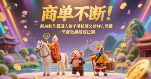 3b03a977296cdeffa341fb0b931a9017.jpeg 商单不断!纯AI制作西游人物羊毛毡版文旅MV,流量+节目效果统统拉满