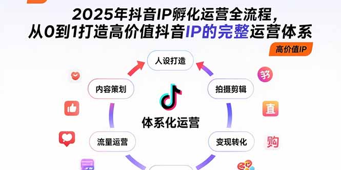 2025年抖音IP孵化运营全流程，从0到1打造高价值抖音IP的完整运营体系-冒泡网