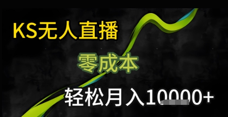 KS无人直播25年最新玩法，只需一部手机，轻松月入1W+【揭秘】-冒泡网