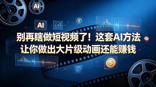 别再瞎做短视频了！这套 AI 方法让你做出大片级动画还能赚钱【原创双语字幕】-冒泡网