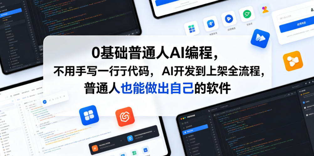 3d8e7fcac6b1004ccc2b487963372de4.jpeg 0基础普通人AI编程,不用手写一行代码,AI开发到上架全流程,普通人也能做出自己的软件