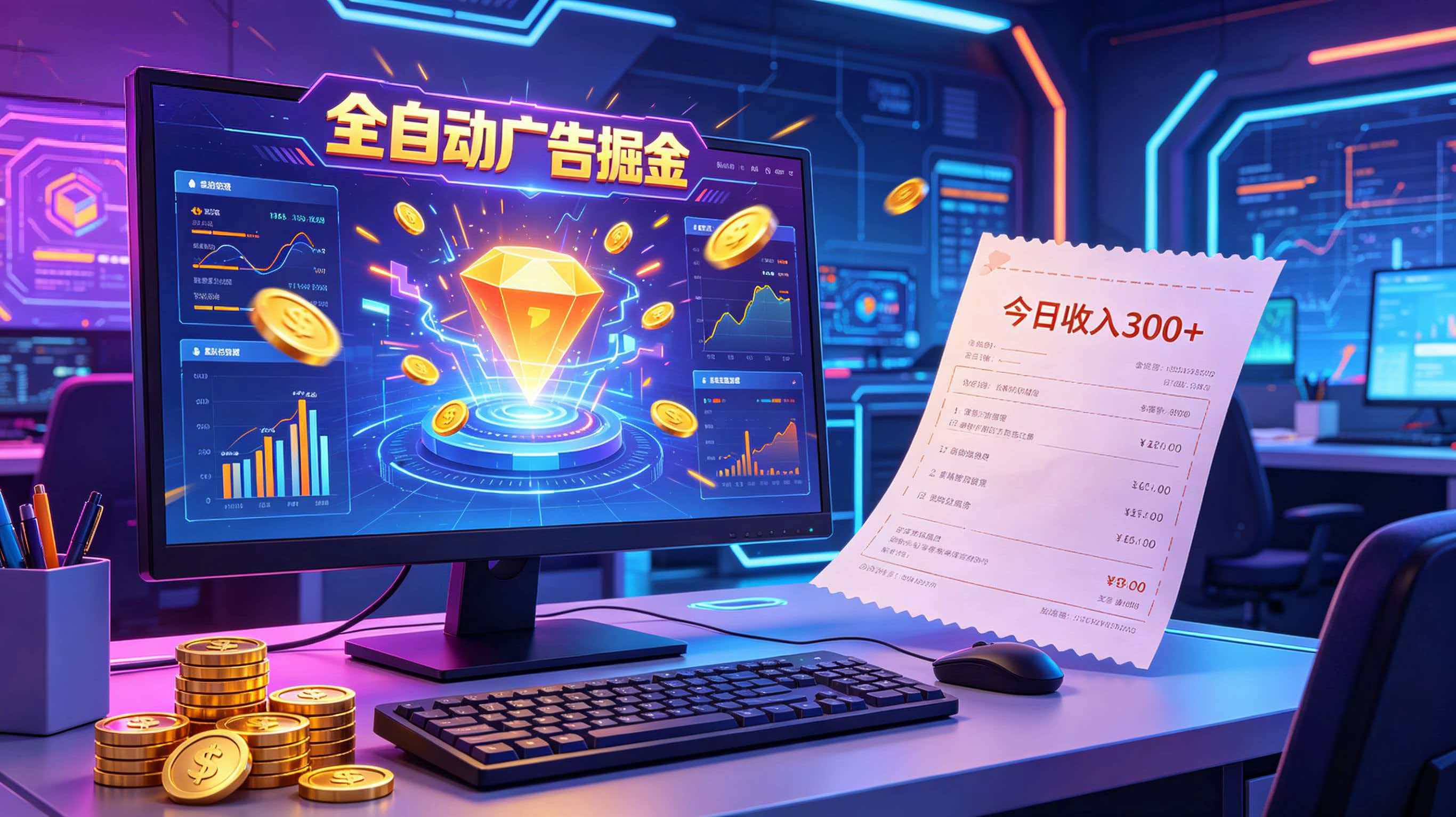 全自动广告掘金,日入300+。全程Ai自动化运行,解放双手,时间自由。收益稳定-冒泡网
