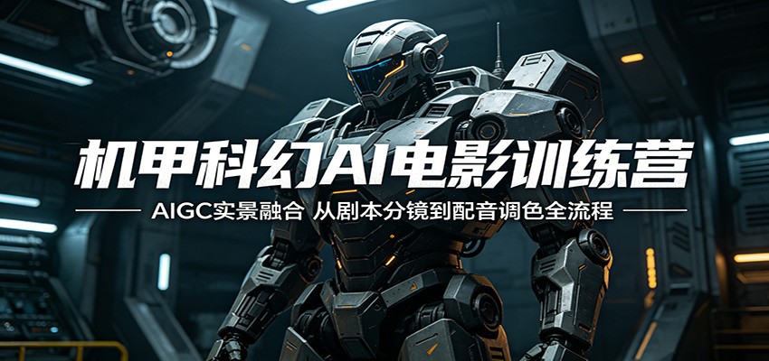 机甲科幻AI电影训练营：AIGC实景融合，从剧本分镜到配音调色全流程-冒泡网